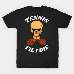 US Open Awesome Tennis Lover Skull and Crossbones Tennis Rackets T-Shirt